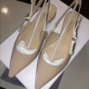 Dior J'Adior Nude Slingback Ballet Flats EU 39